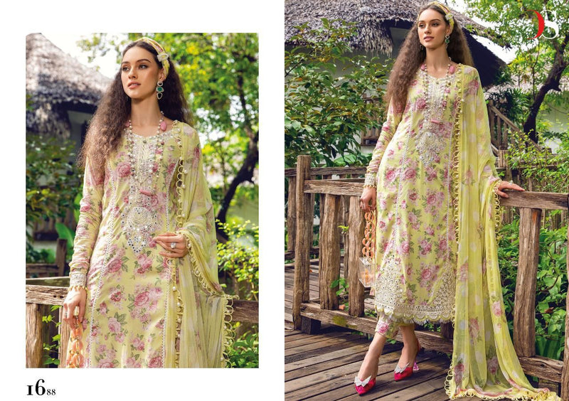 Deepsy Suit Maria B Mprint Lawn 22 Vol 3 Pashmina With Beautiful Work Stylish Pakistani Salwar Kameez
