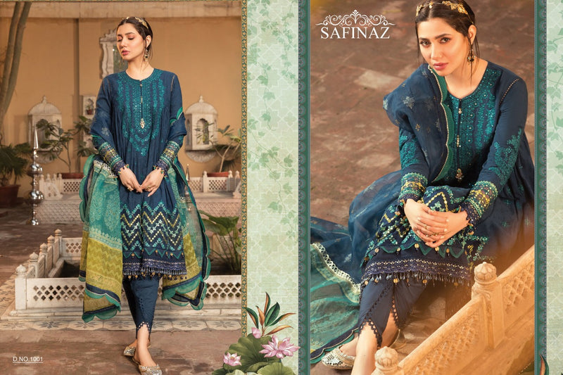 Safeenaz Maria B Vol 9 Lawn Cotton Embroidered Pakistani Style Party Wear Printed Salwar Suits