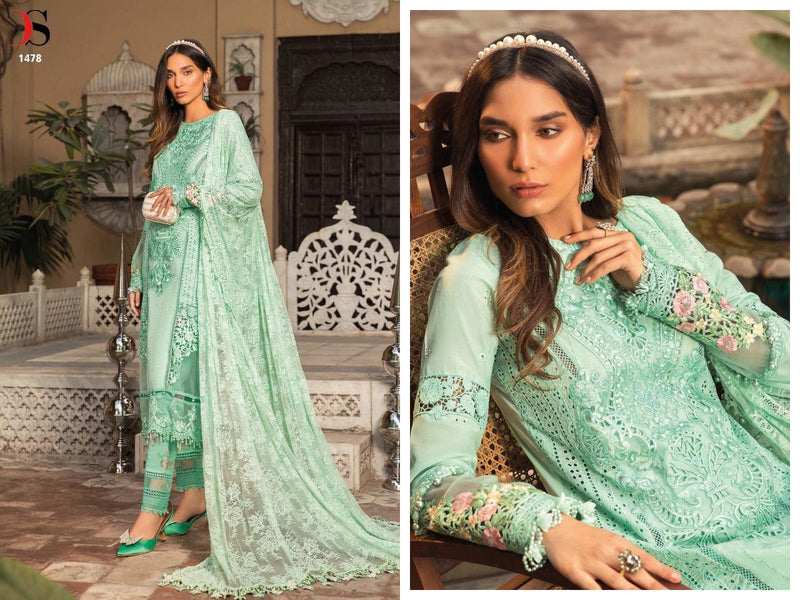 Deepsy Suits Maria B Lawn 22 2 Cotton Embroidered Pakistani Style Party Wear Salwar Suits