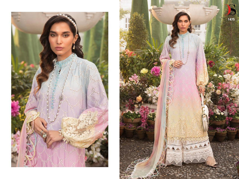 Deepsy Suits Maria B Lawn 22 2 Cotton Embroidered Pakistani Style Party Wear Salwar Suits