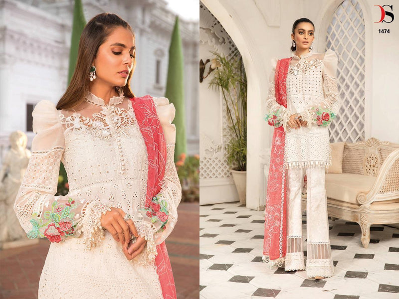Deepsy Suits Maria B Lawn 22 2 Cotton Embroidered Pakistani Style Party Wear Salwar Suits