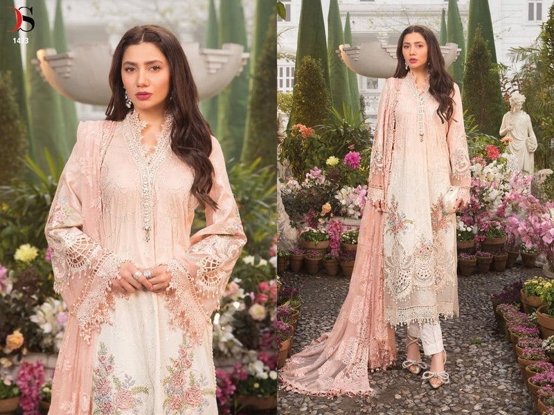 Deepsy Suits Maria B Lawn 22 2 Cotton Embroidered Pakistani Style Party Wear Salwar Suits