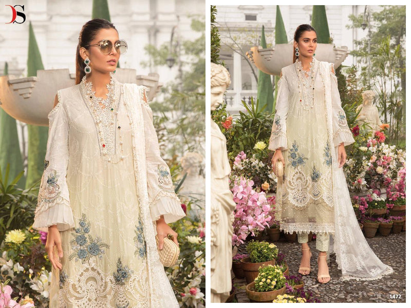 Deepsy Suits Maria B Lawn 22 2 Cotton Embroidered Pakistani Style Party Wear Salwar Suits