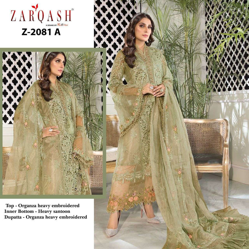 Zarqash Mariya B Heritage Z 2081 Organza Designer Pakistani Style Wedding Wear Salwar Suits