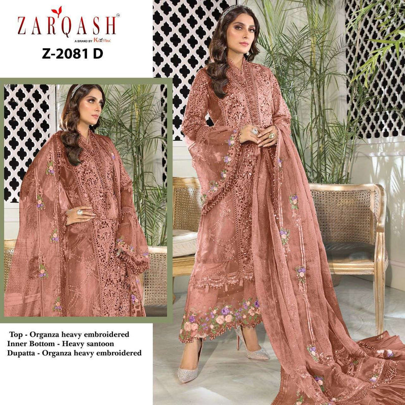 Zarqash Mariya B Heritage Z 2081 Organza Designer Pakistani Style Wedding Wear Salwar Suits