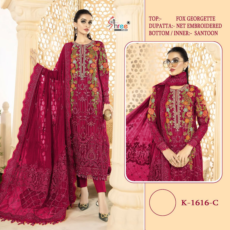 Shree Fabs Mariya K 1616 C Georgette With Beautiful Heavy Embroidery Work Stylish Designer Wedding Look Salwar Kameez