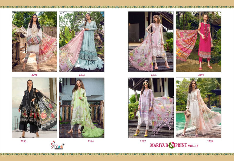 Shree Fabs Mariya B M Print Vol 13 Cotton Embroidered Pakistani Style Party Wear Salwar Suits