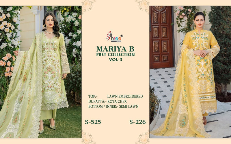 Shree Fabs Mariya B Pret Collection Vol 3 Cotton Embroidered Pakistani Style Party Wear Salwar Kameez