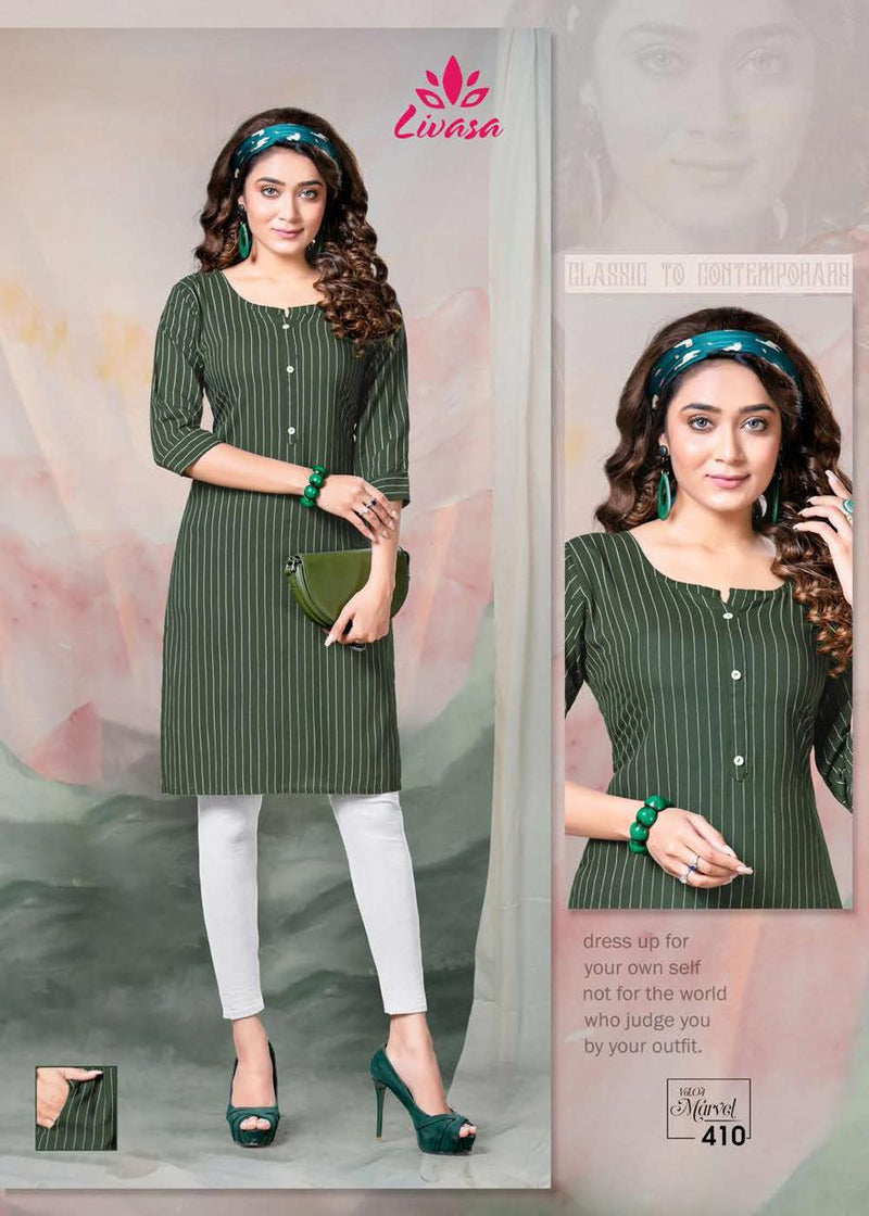 Liwasa Marvel Vol 4 Rayon Straight Fancy Kurtis