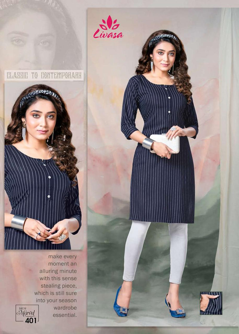 Liwasa Marvel Vol 4 Rayon Straight Fancy Kurtis