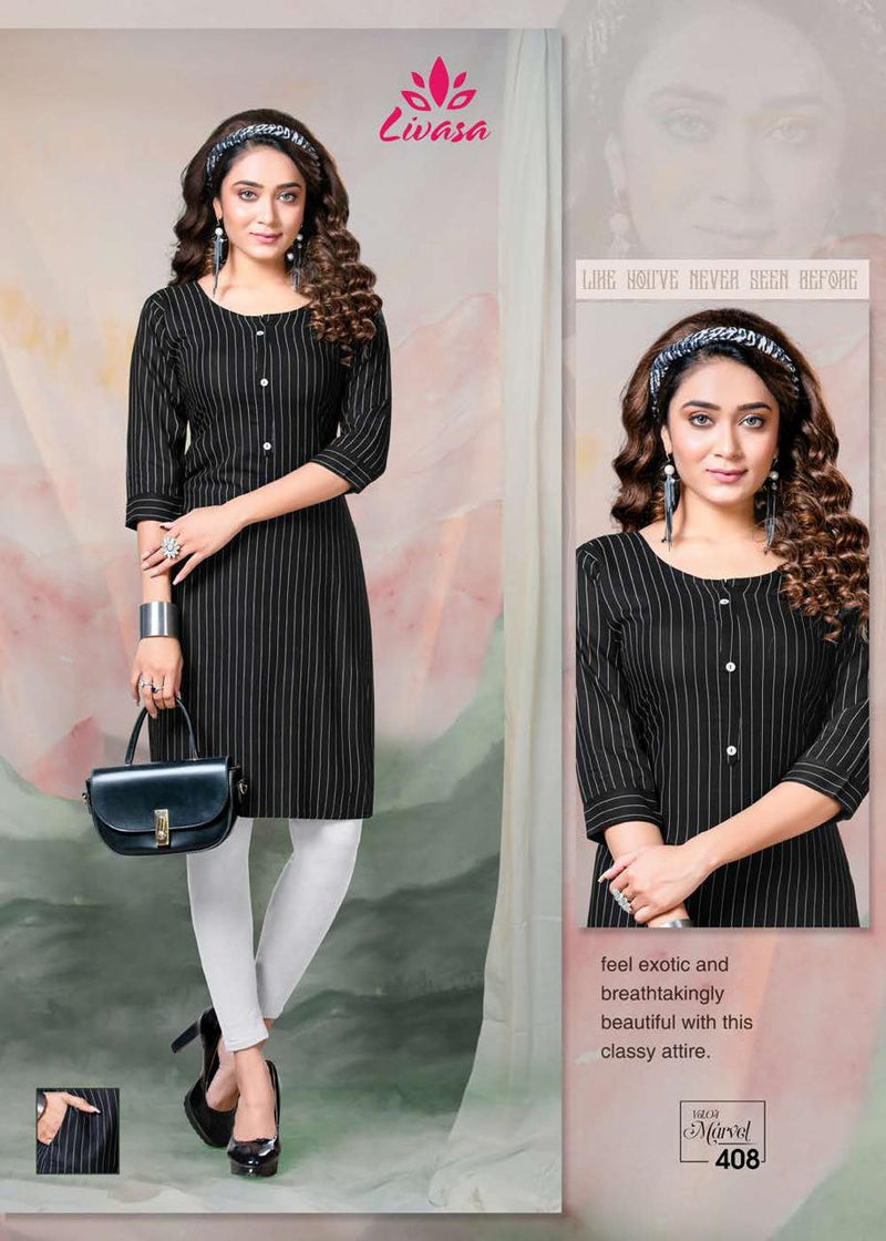 Liwasa Marvel Vol 4 Rayon Straight Fancy Kurtis