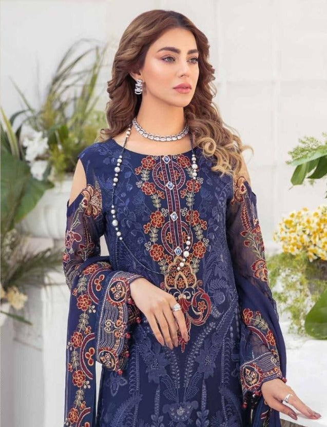 Majesty Maryam'S Fox Georgette Heavy Embroidered Pakistani Style Wedding Wear Salwar Suits