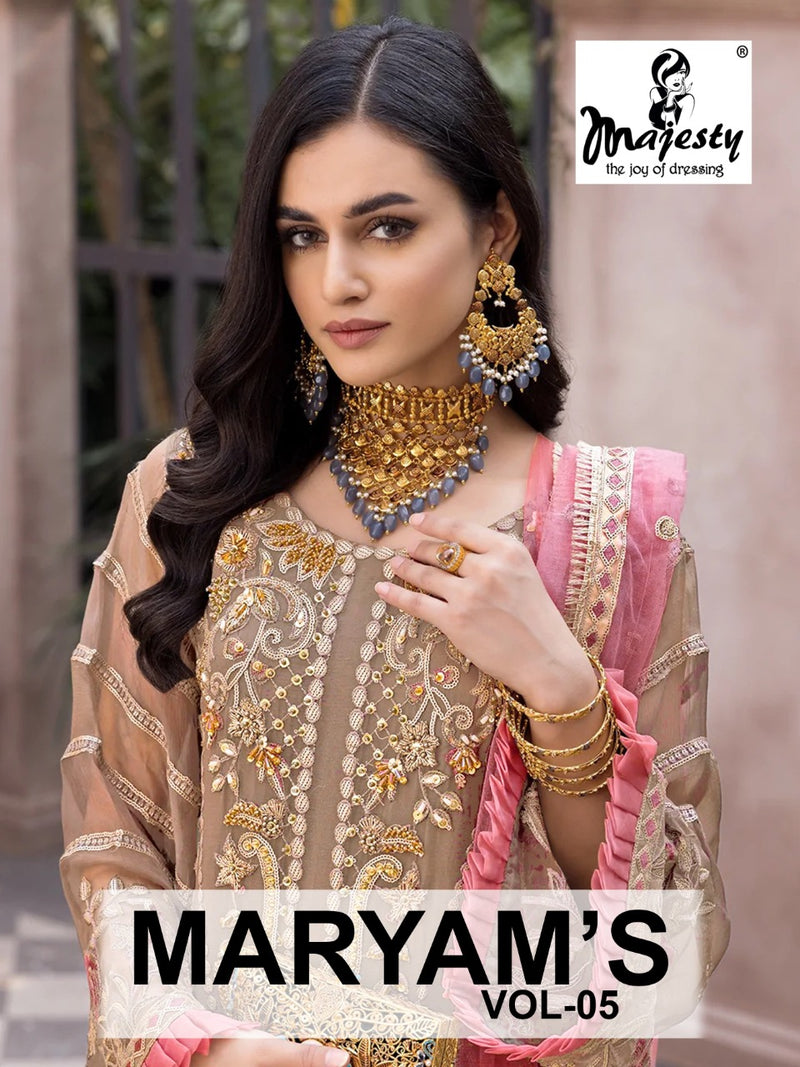 Majesty Maryam's Vol 5 Georgette  With Beautiful Embroidery Work Stylish Designer Wedding Wear Salwar Kameez