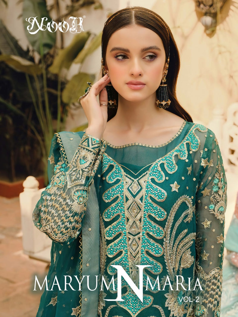 Noor Maryum N Maria Vol 2 Georgette With Heavy Embroidery Work Stylish Designer Pakistani Wedding Look Salwar Kameez