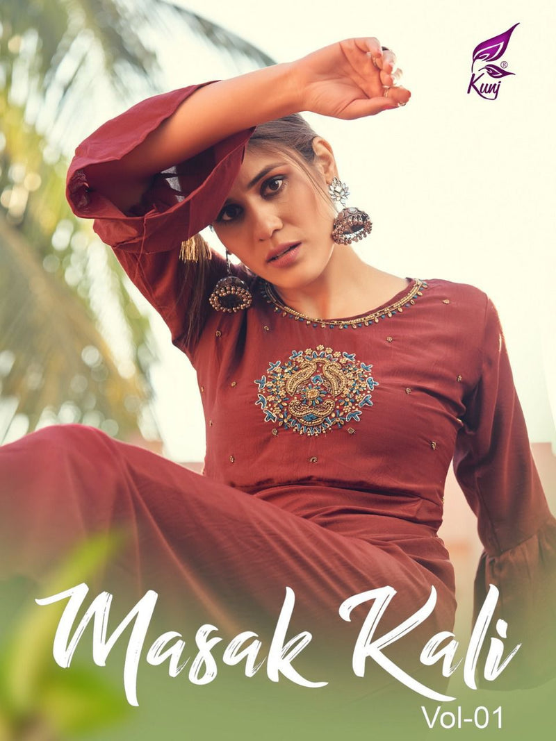 Masak Kali Dno 1001 To 1008 Silk Fancy Wear Stylish Designer Party Wear Long Kurti