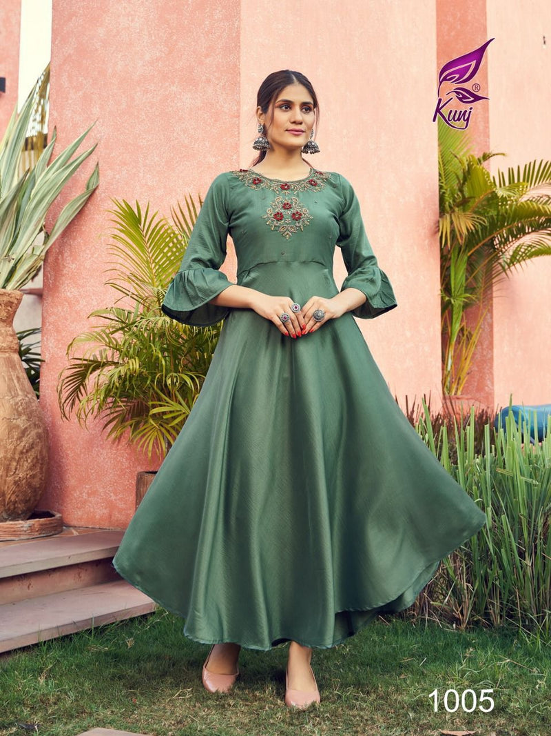Masak Kali Dno 1001 To 1008 Silk Fancy Wear Stylish Designer Party Wear Long Kurti