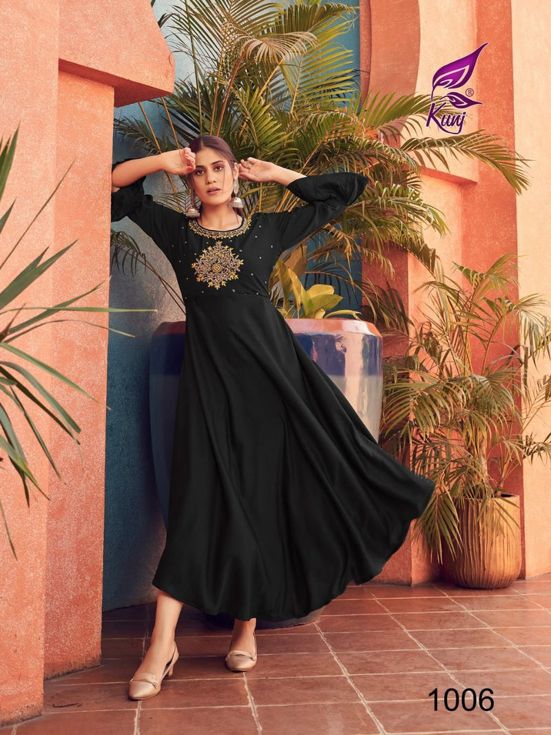 Masak Kali Dno 1001 To 1008 Silk Fancy Wear Stylish Designer Party Wear Long Kurti