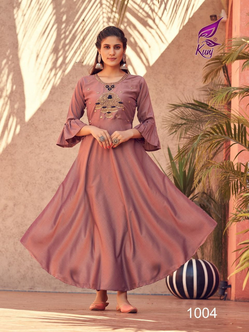 Masak Kali Dno 1001 To 1008 Silk Fancy Wear Stylish Designer Party Wear Long Kurti