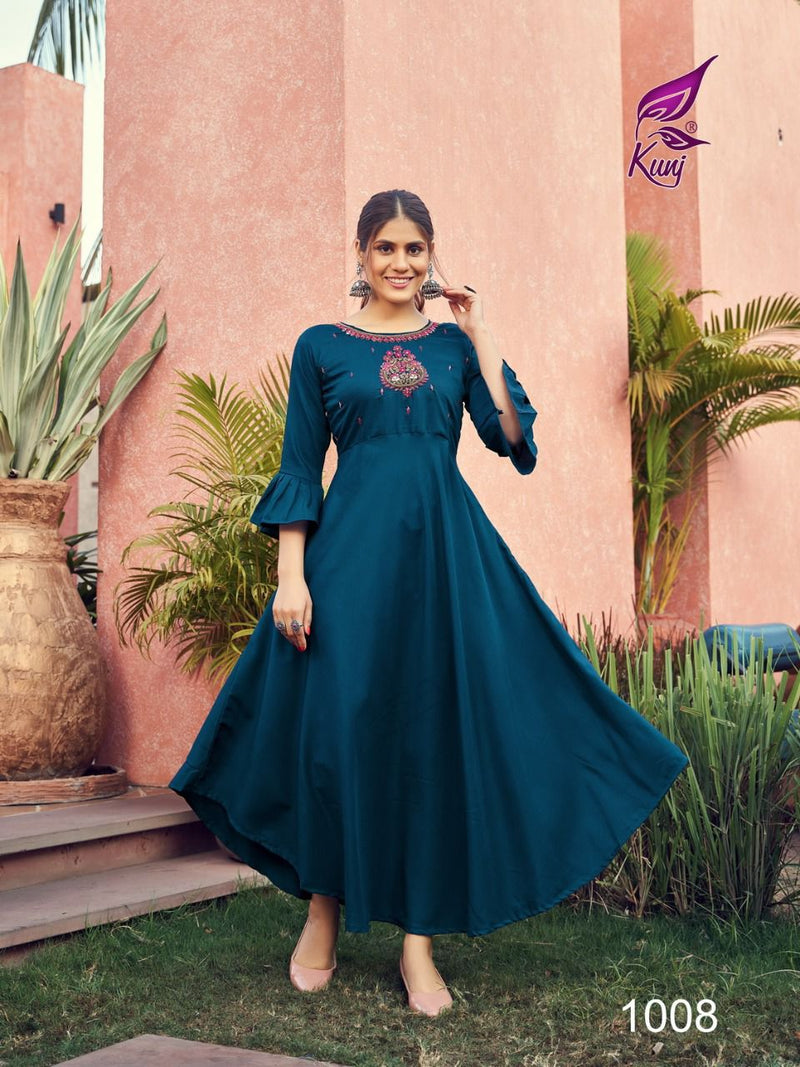 Masak Kali Dno 1001 To 1008 Silk Fancy Wear Stylish Designer Party Wear Long Kurti