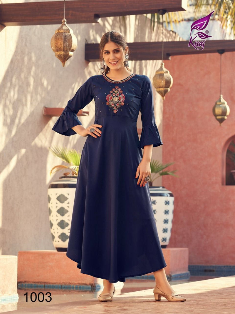 Masak Kali Dno 1001 To 1008 Silk Fancy Wear Stylish Designer Party Wear Long Kurti