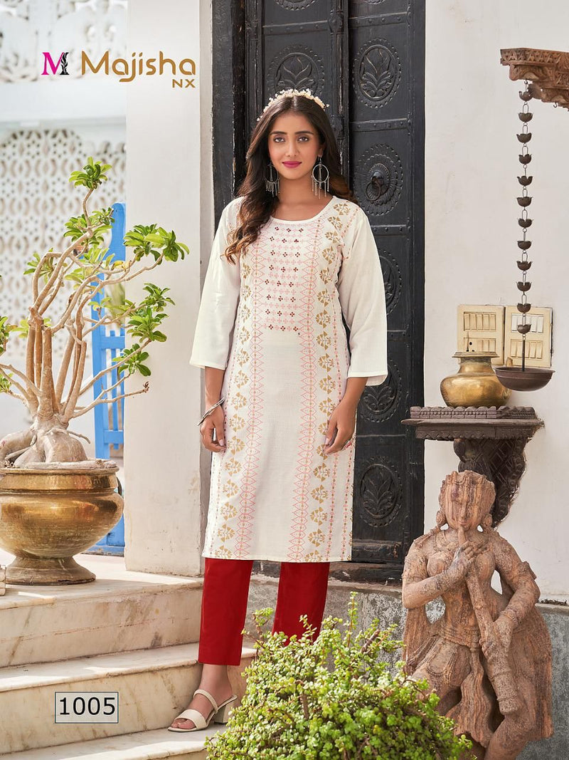 Majisha Dno Masakali 3001 to 3010 Rayon With Heavy Embroidery Hand Work Stylish Designer Daily Wear Kurti