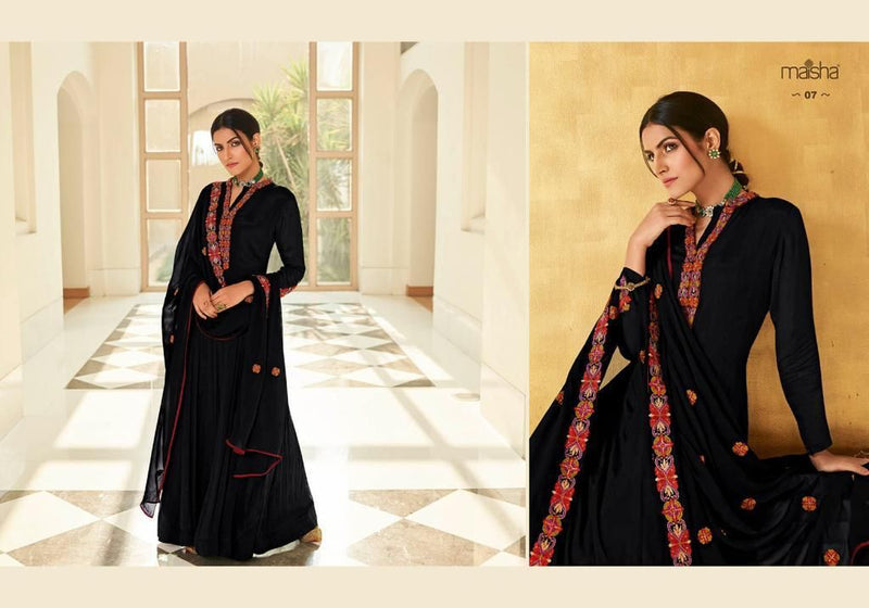 Maisha Maskeen Vol 2 Viscose Georgette Designer Gown Style Long Party Wear Kurtis With Bottom & Dupatta