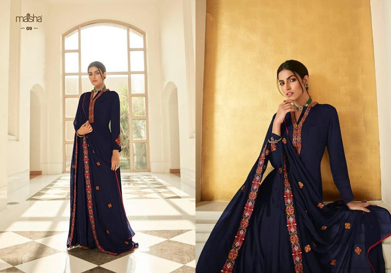 Maisha Maskeen Vol 2 Viscose Georgette Designer Gown Style Long Party Wear Kurtis With Bottom & Dupatta