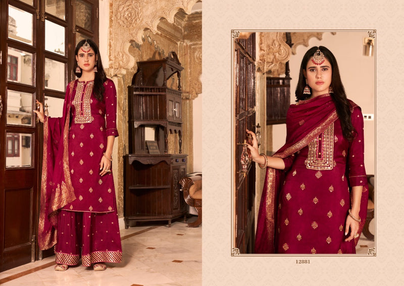 Kalaroop Kajree Fashion Mastani Jacquard Sharara Style Wedding Wear Salwar Suits