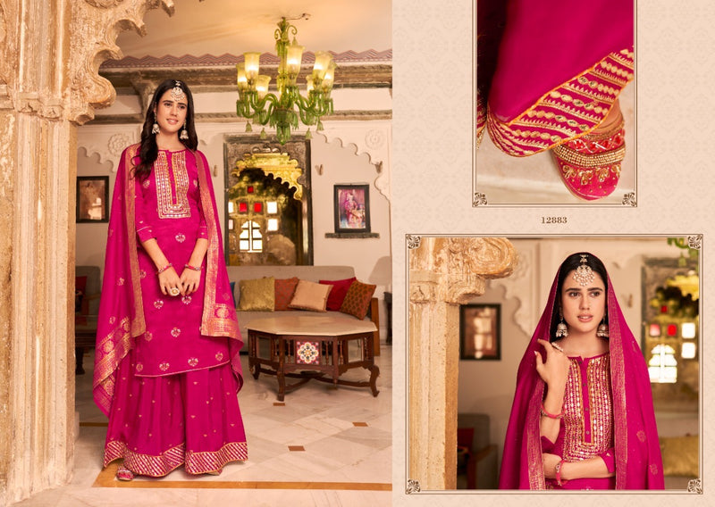 Kalaroop Kajree Fashion Mastani Jacquard Sharara Style Wedding Wear Salwar Suits