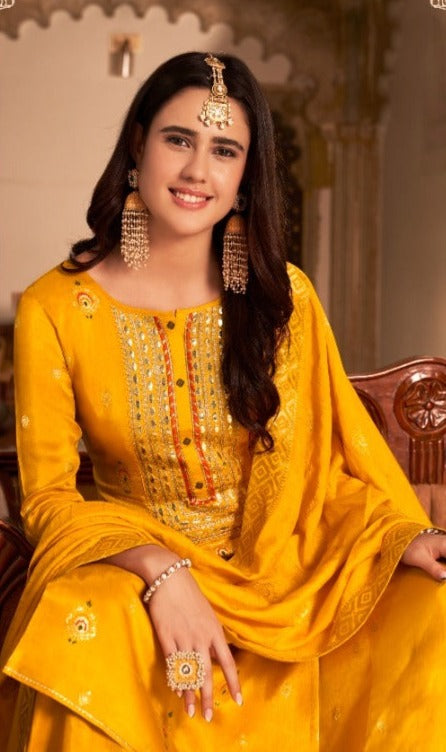 Kalaroop Kajree Fashion Mastani Jacquard Sharara Style Wedding Wear Salwar Suits