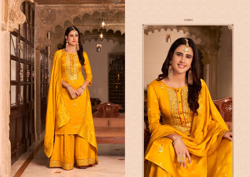 Kalaroop Kajree Fashion Mastani Jacquard Sharara Style Wedding Wear Salwar Suits