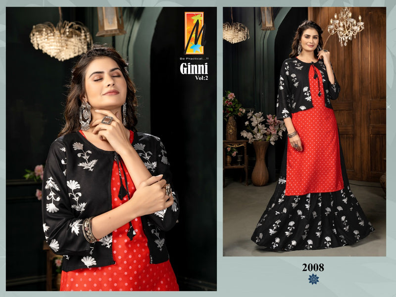 Master Ginni Vol 2 Heavy Rayon Festive Wear Kurtis With Koti & Skirt