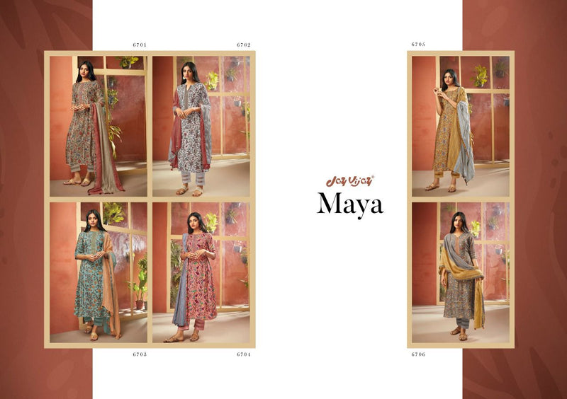 Jay Vijay Maya Moga Silk Festival Salwar Suits With Digital Print