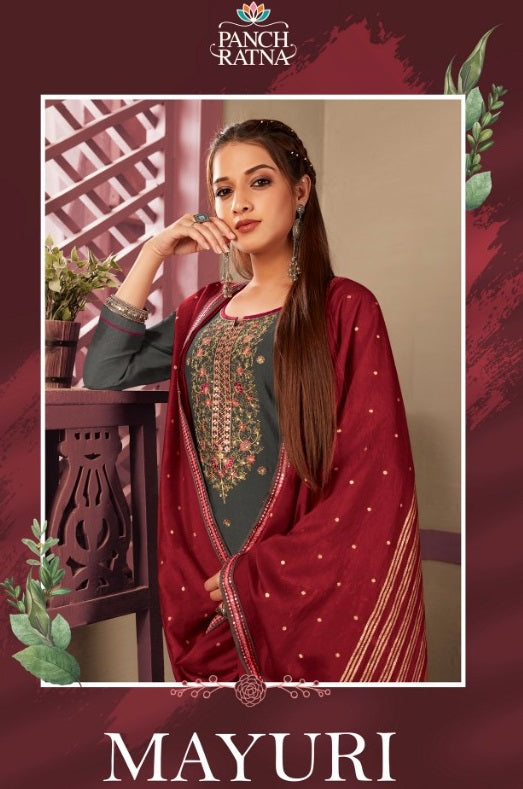 Panch Ratna Mayuri Parampara Silk Embroidered Festive Wear Salwar Suits
