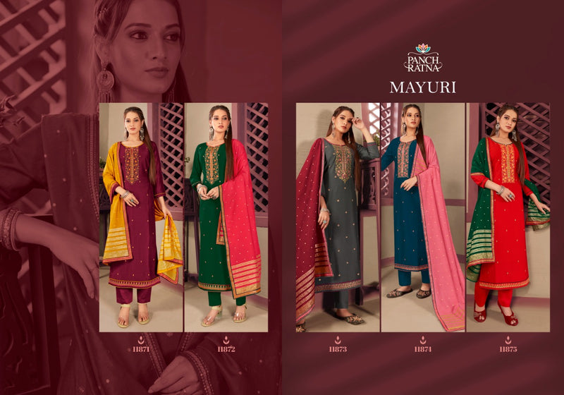 Panch Ratna Mayuri Parampara Silk Embroidered Festive Wear Salwar Suits