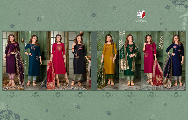 Anju Fabrics Mayuri Vol 2 Bamber Silk & Jam Silk Stylish Ready Made Party Wear Combo Set Of Kurtis