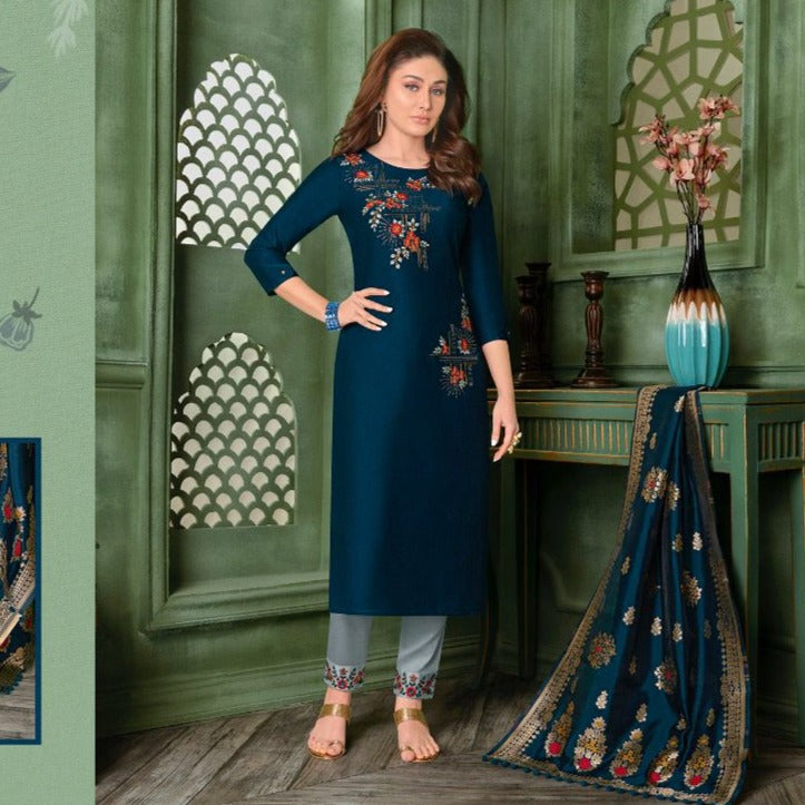 Anju Fabrics Mayuri Vol 2 Bamber Silk & Jam Silk Stylish Ready Made Party Wear Combo Set Of Kurtis