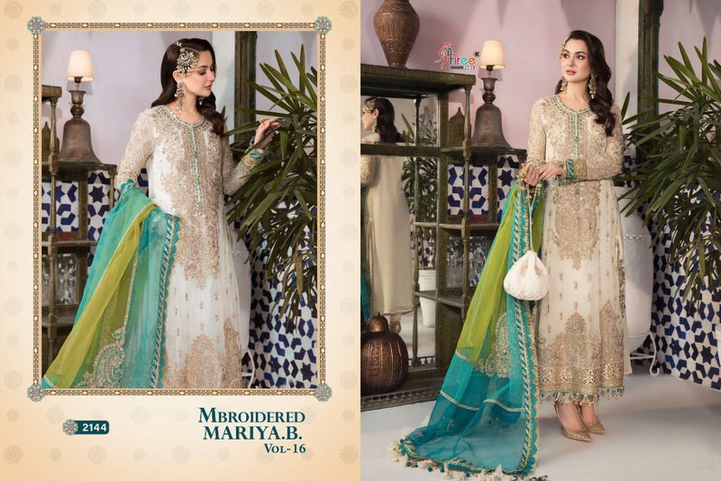 Shree Fabs Embroidered Maria B Vol 16 Fox Georgette Heavy Designer Pakistani Style Wedding Wear Salwar Suits