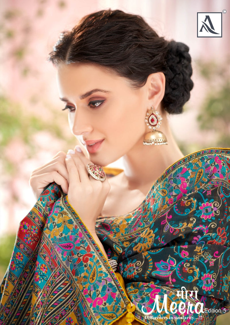 Alok Suits Meera Jam Cotton Designer Embroidered Party Wear Salwar Suits