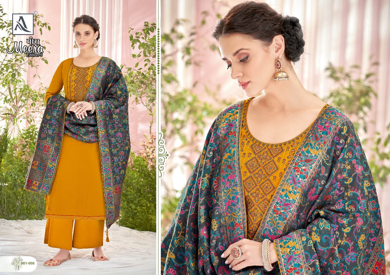 Alok Suits Meera Jam Cotton Designer Embroidered Party Wear Salwar Suits