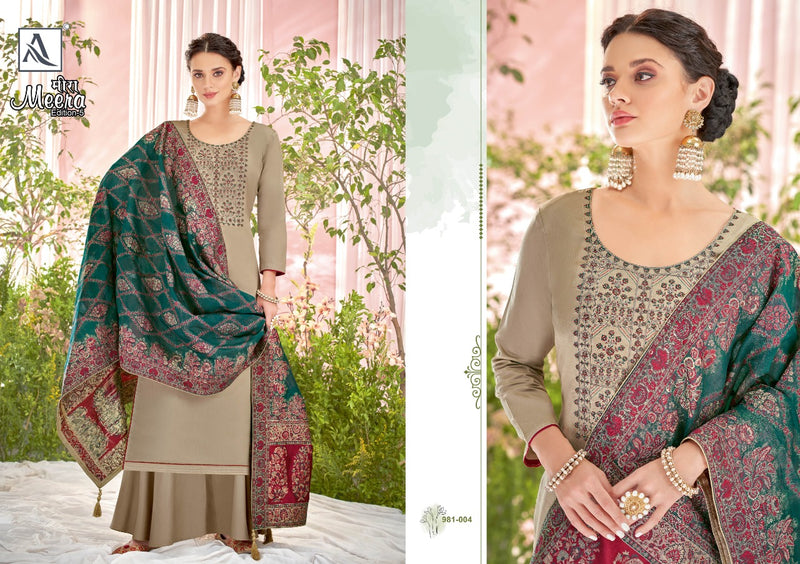 Alok Suits Meera Jam Cotton Designer Embroidered Party Wear Salwar Suits