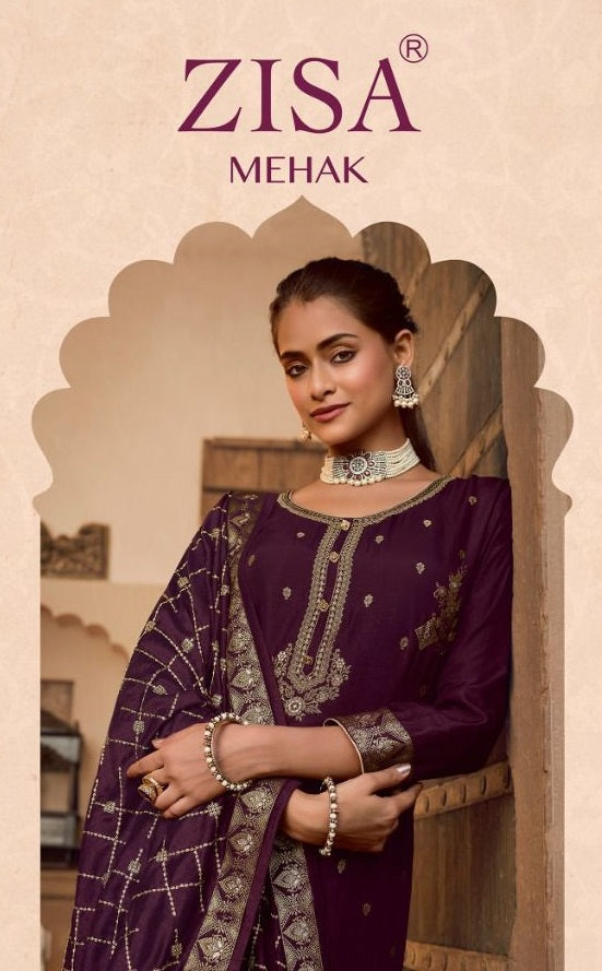 Zisa Mehak Dola Jacquard With Fancy Embroidery Work Stylish Designer Attractive Look Festive Wear Salwar Kameez