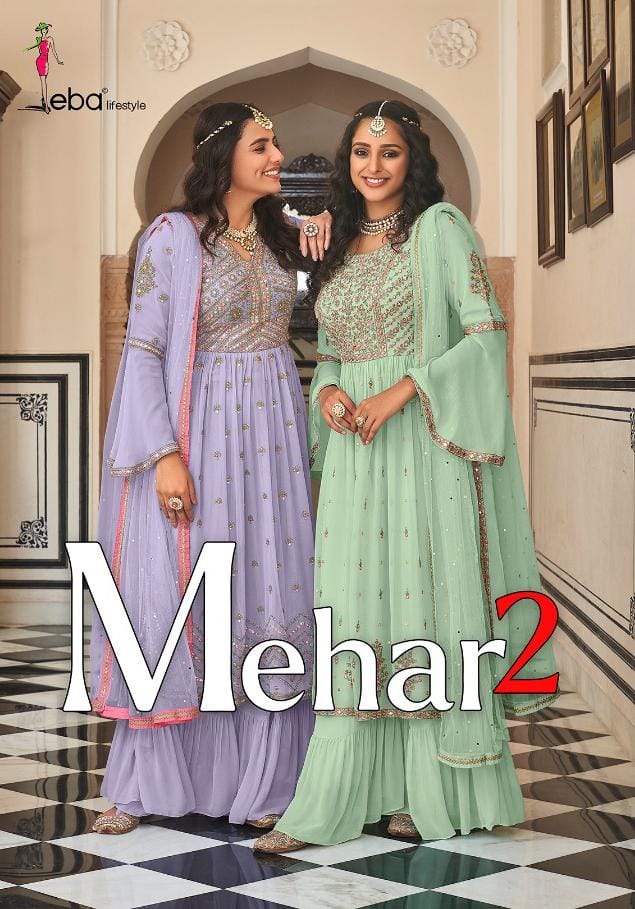 Eba Lifestyle Mehar Vol 2 Georgette Embroidery Work With Beautiful Stylish Designer Party Wear Kurti