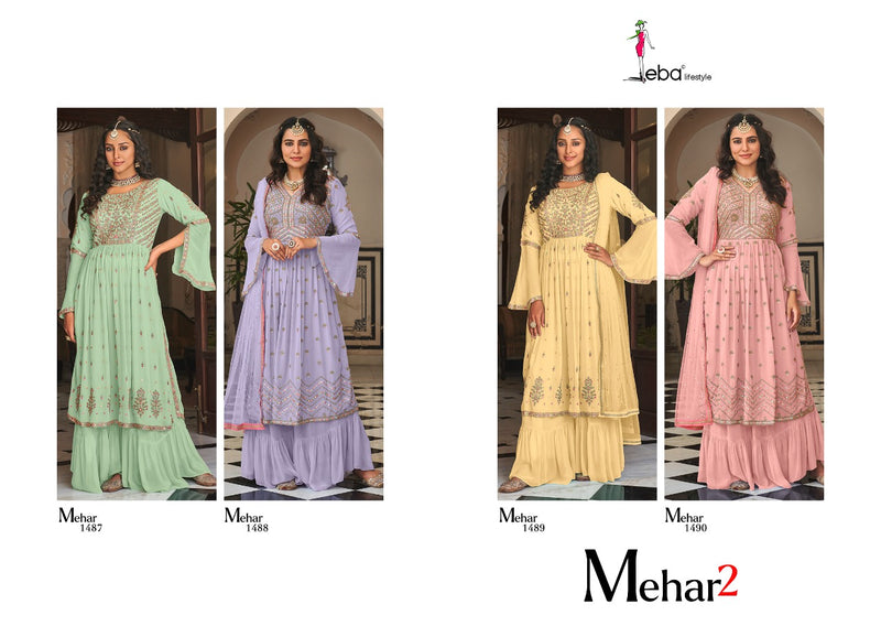 Eba Lifestyle Mehar Vol 2 Georgette Embroidery Work With Beautiful Stylish Designer Party Wear Kurti