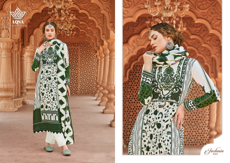 Aqsa Meher Cambric Cotton Pakistani Style Printed Party Wear Salwar Kameez