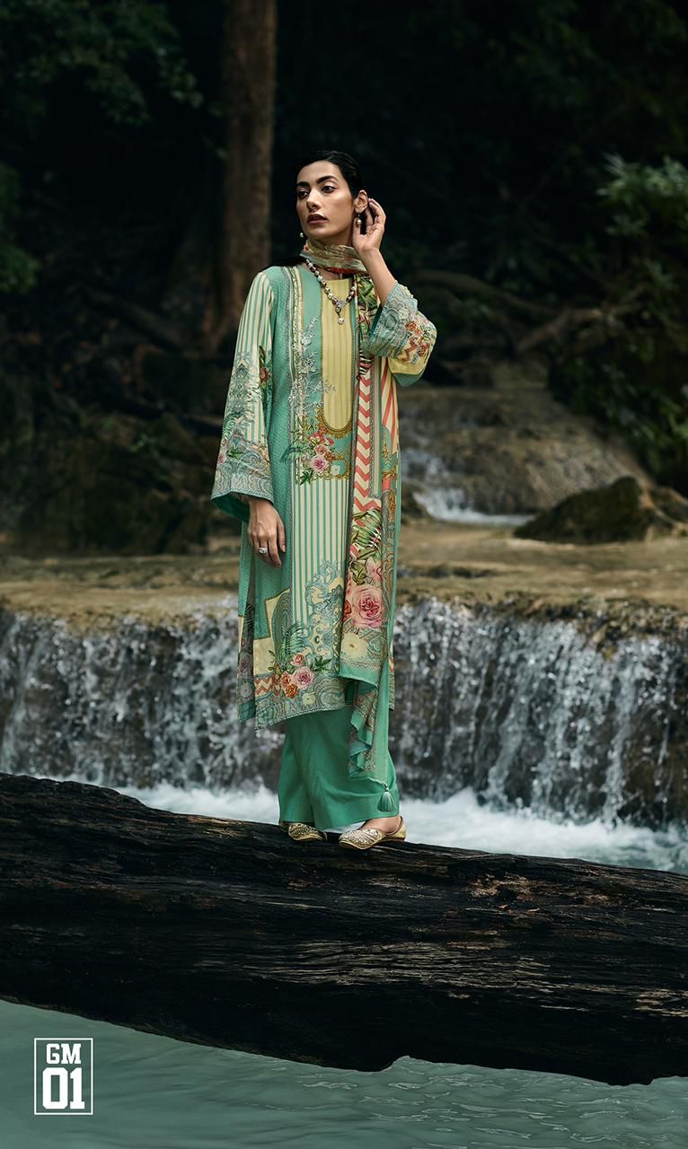 Varsha Dno 01 To 06 Pure Cotton With Heavy Embroidery Work Stylish Designer Printed Salwar Kameez