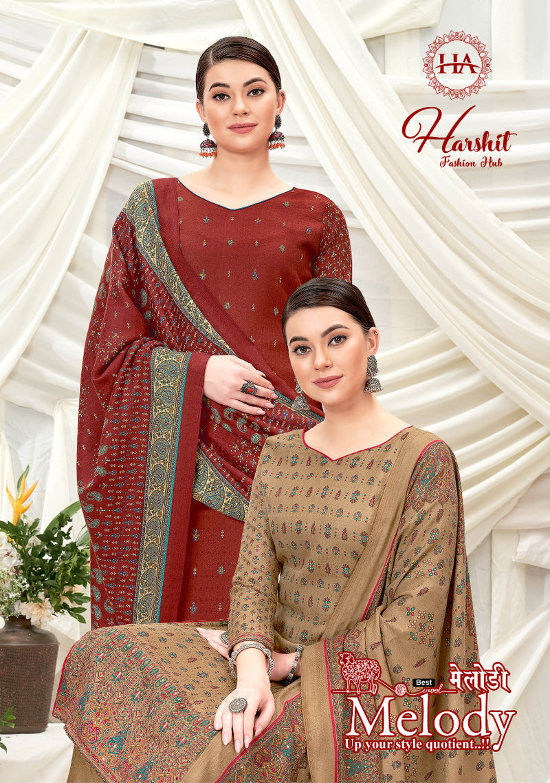 Harshit Fashion Melody Wool Pashmina Designer Print With Swarovski Diamond Work Stylish Salwar Kameez