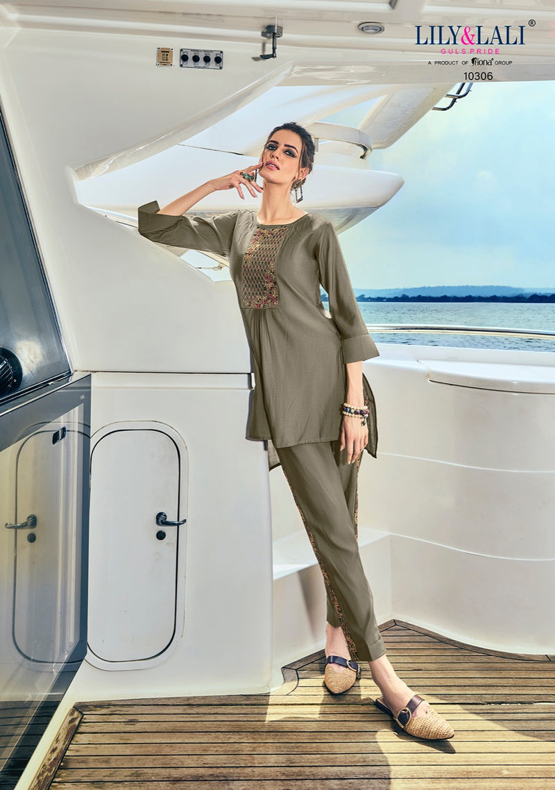 Lily And Lali Miami Silk With Fancy Embroidery Work Stylish Designer Fancy Short Kurti