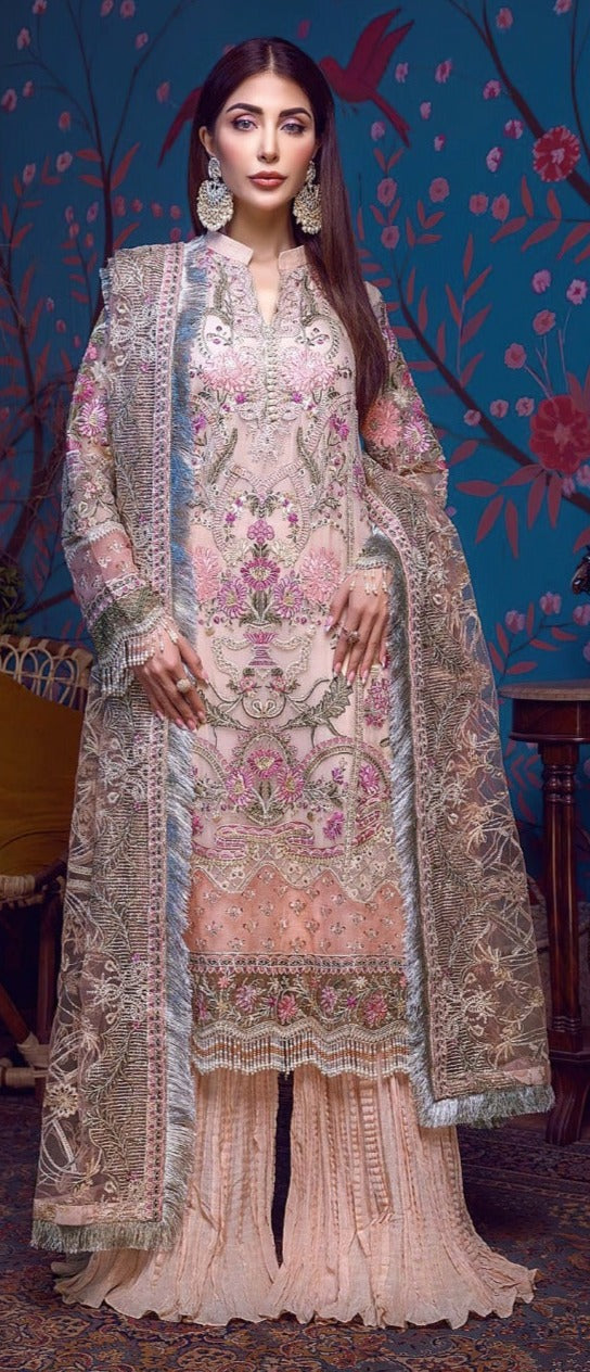 Noor Minhal  Vol 4 Georgette Pakistani Style Weeding Wear Designer Sharara  Salwar Kameez