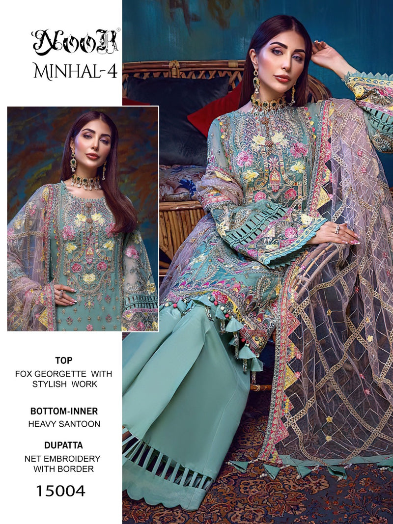 Noor Minhal  Vol 4 Georgette Pakistani Style Weeding Wear Designer Sharara  Salwar Kameez